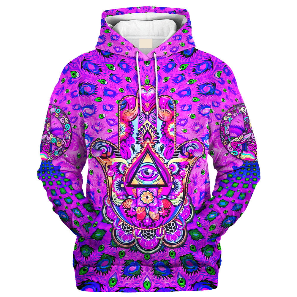 Hippie The Hand Of A Thousand Purple Eyes - Hoodie For Men, Women