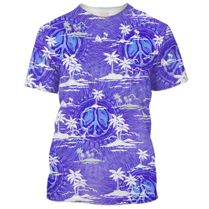 Hippie Tree On Desert Island Purple T-Shirt For Men, Women