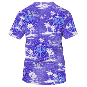 Hippie Tree On Desert Island Purple T-Shirt For Men, Women