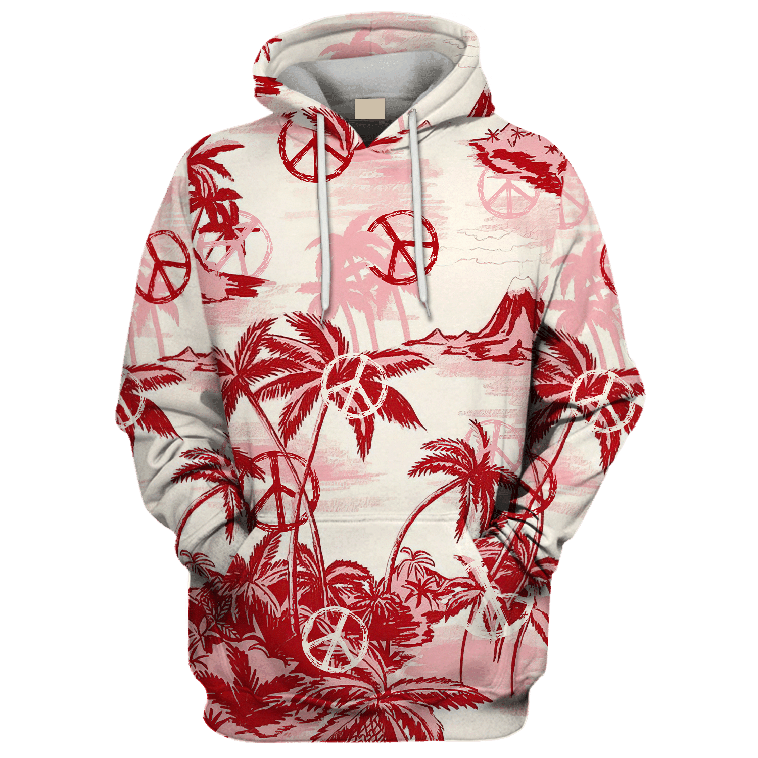 Hippie Tree On Desert Island Red - Hoodie For Men, Women