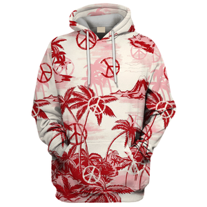 Hippie Tree On Desert Island Red - Hoodie For Men, Women