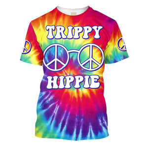 Hippie Trippy Peace Sign Steering Wheel - T-Shirt For Men, Women