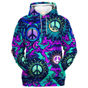 Hippie Virus Shaped Peace Sign - Hoodie For Men, Women