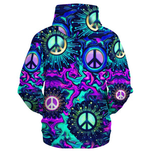 Hippie Virus Shaped Peace Sign - Hoodie For Men, Women