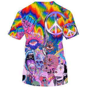 Hippie Weird World Good Vibes And Peace - T-Shirt For Men, Women