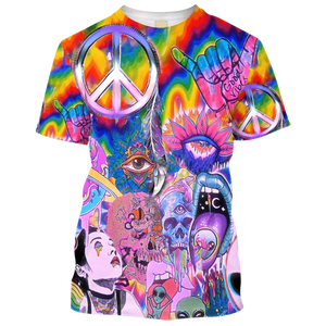 Hippie Weird World Good Vibes And Peace - T-Shirt For Men, Women