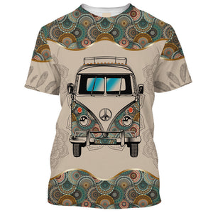 Hippie van on the road Pattern - T-Shirt For Men, Women