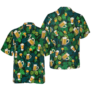 Hop Cones Beer Glass Hawaiian Shirt