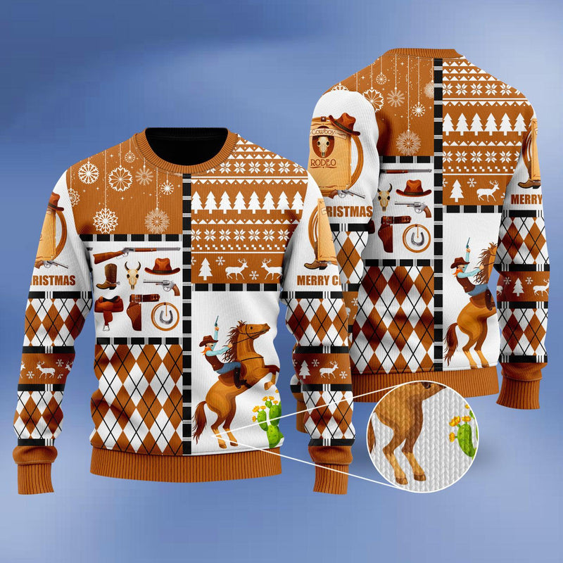 Horse Cowboy Merry Christmas Ugly Sweater For Men & Women