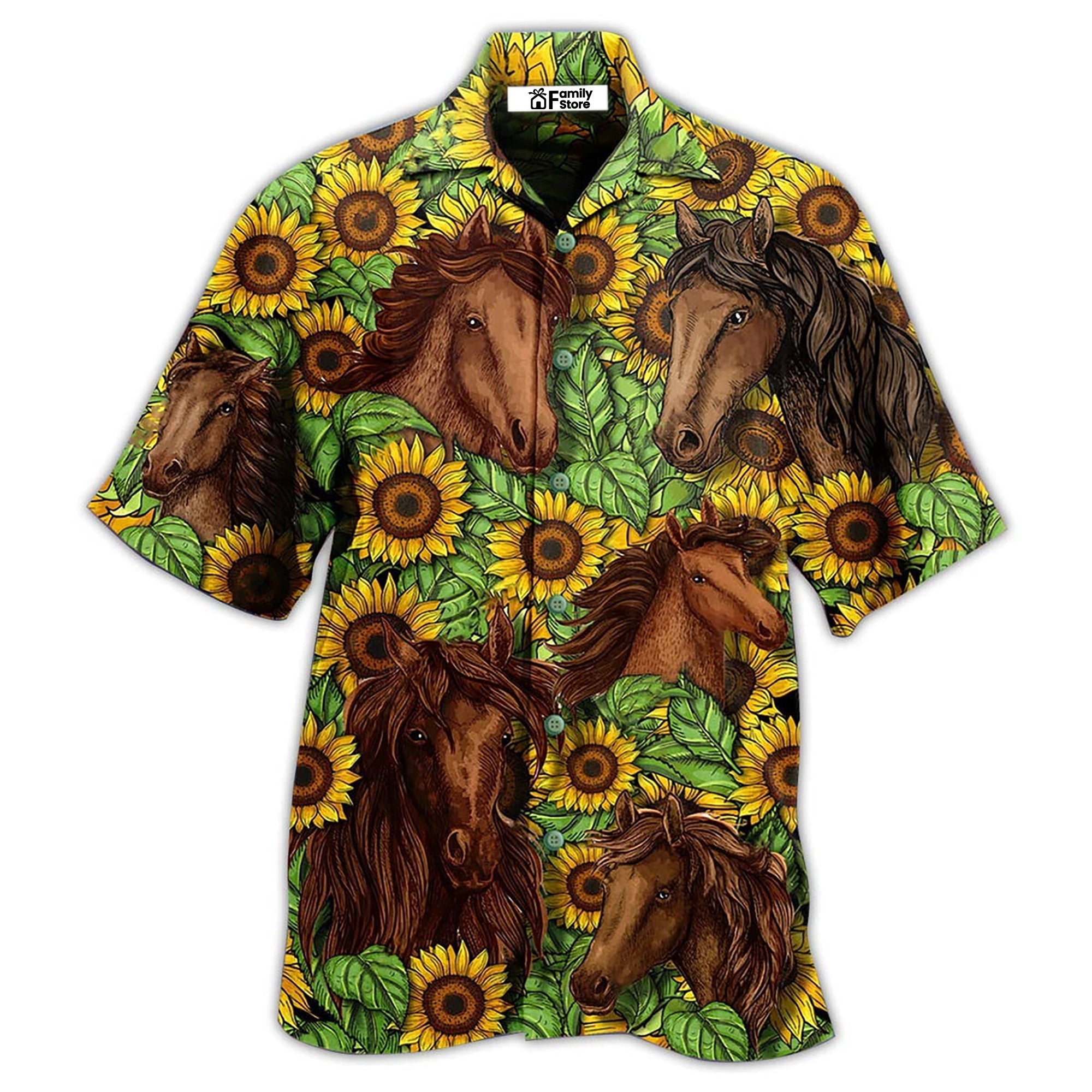 Horse And Sunflowers Amazing - Hawaiian Shirt