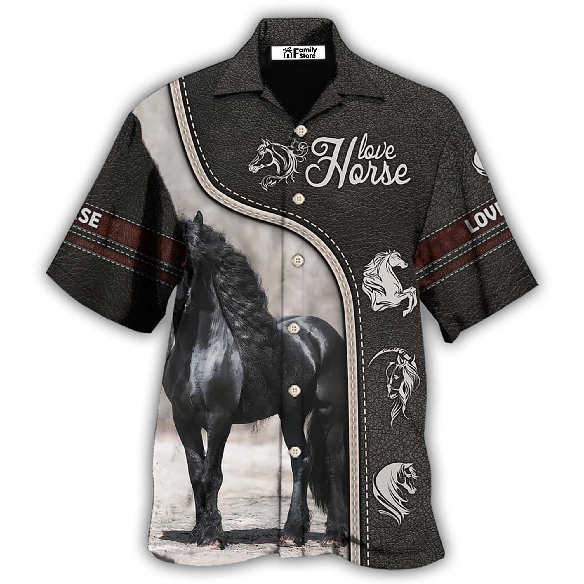 Horse Black Lover - Hawaiian Shirt