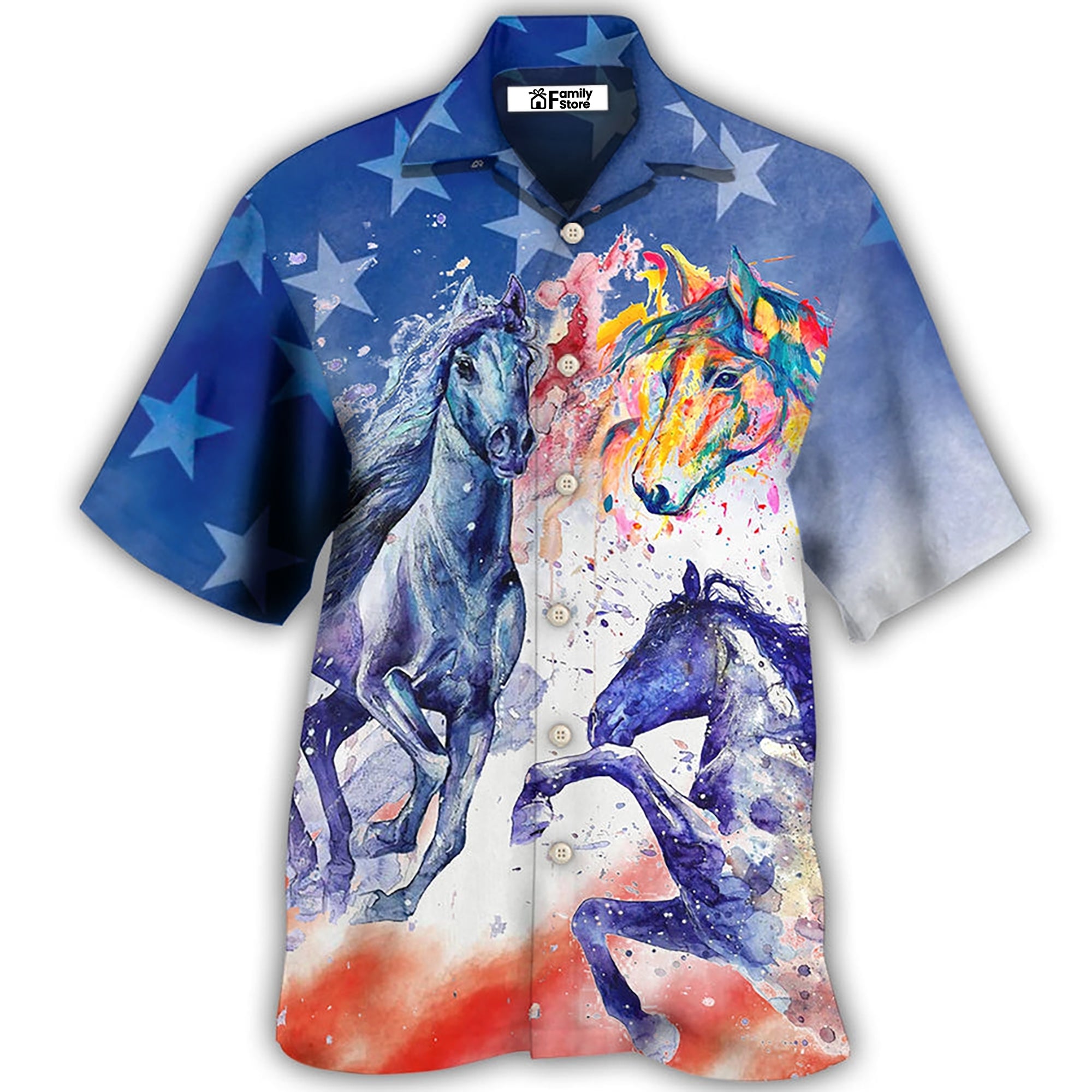 Horse Independence Day - Hawaiian Shirt