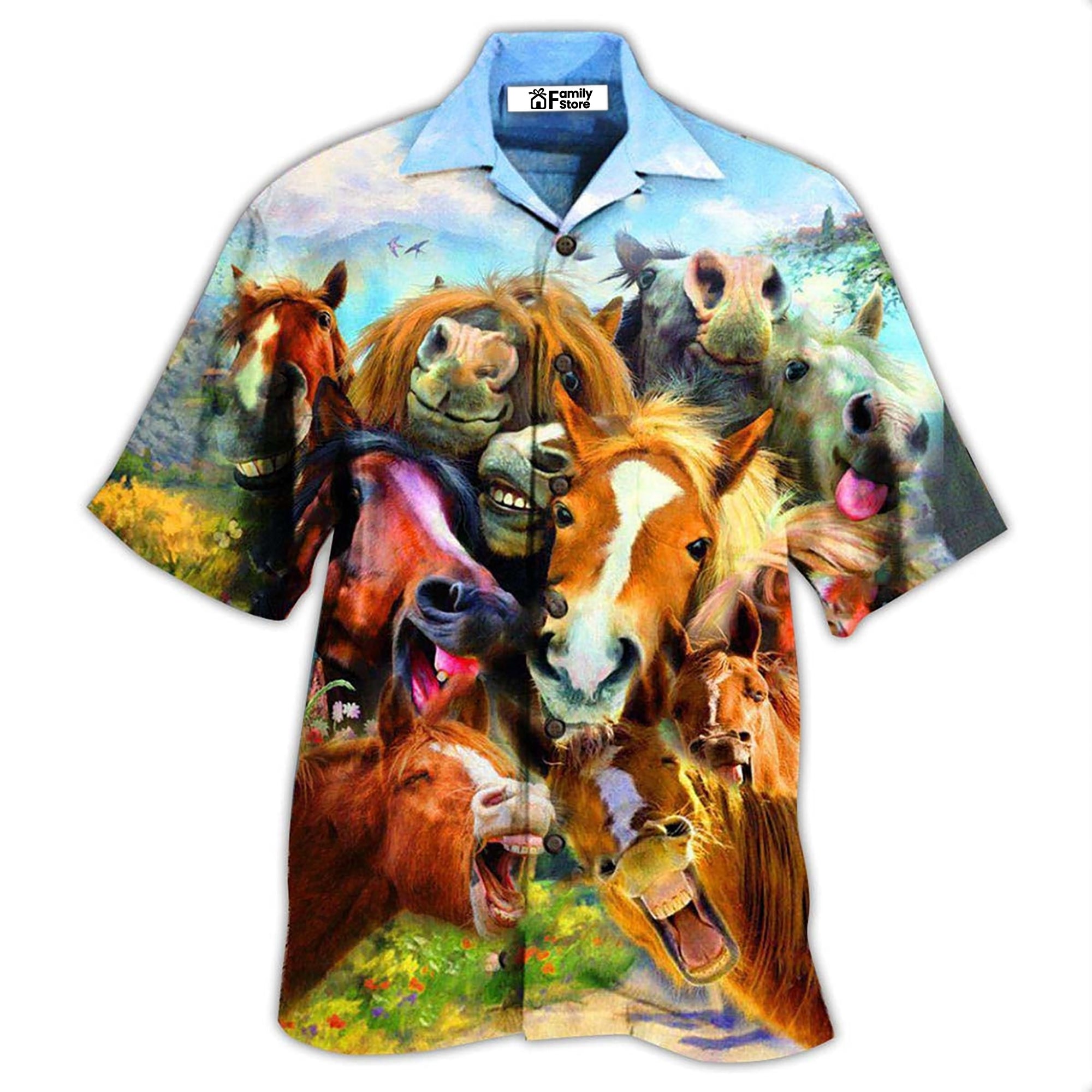 Horse Laughing Beautiful - Hawaiian Shirt