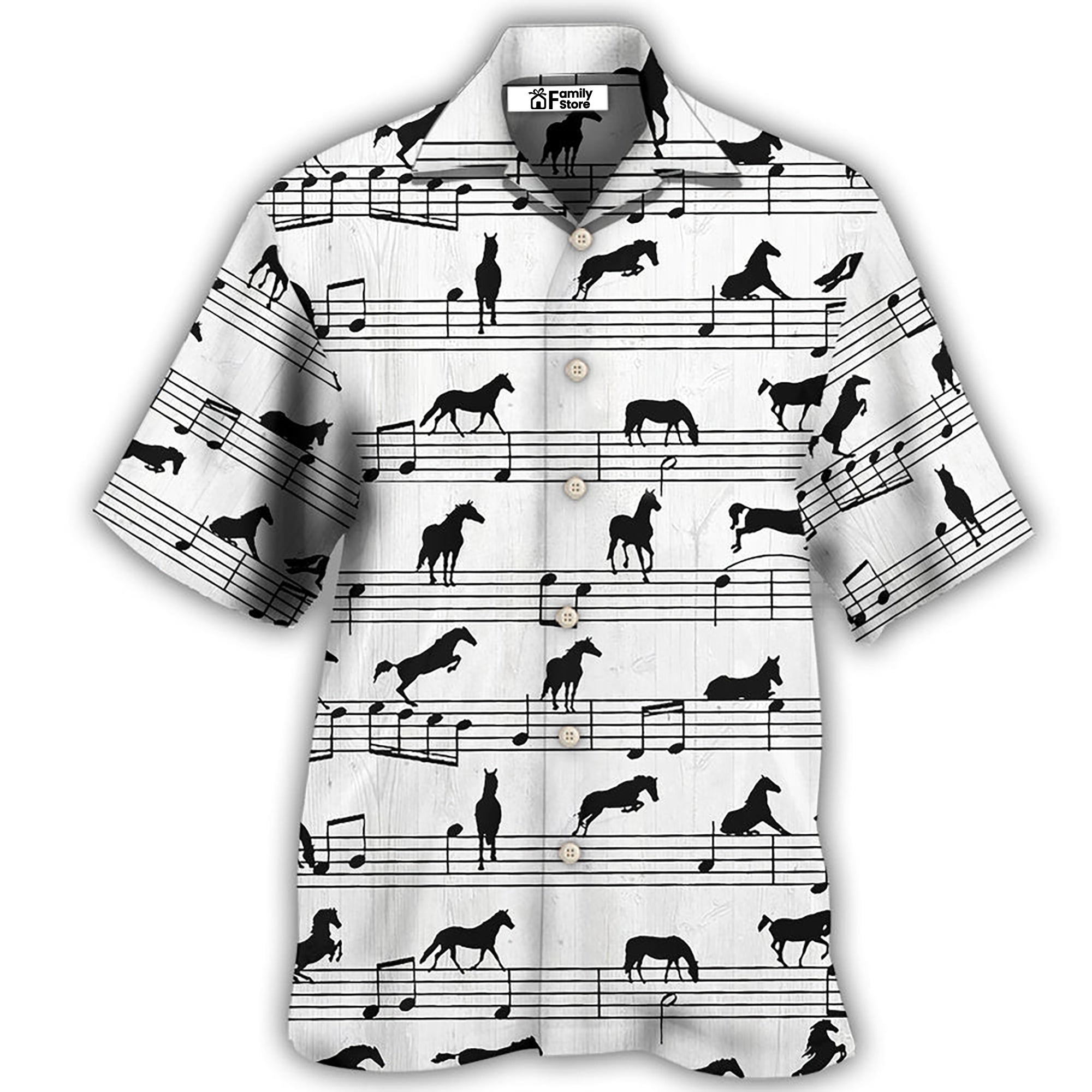 Horse Music Notes - Hawaiian Shirt