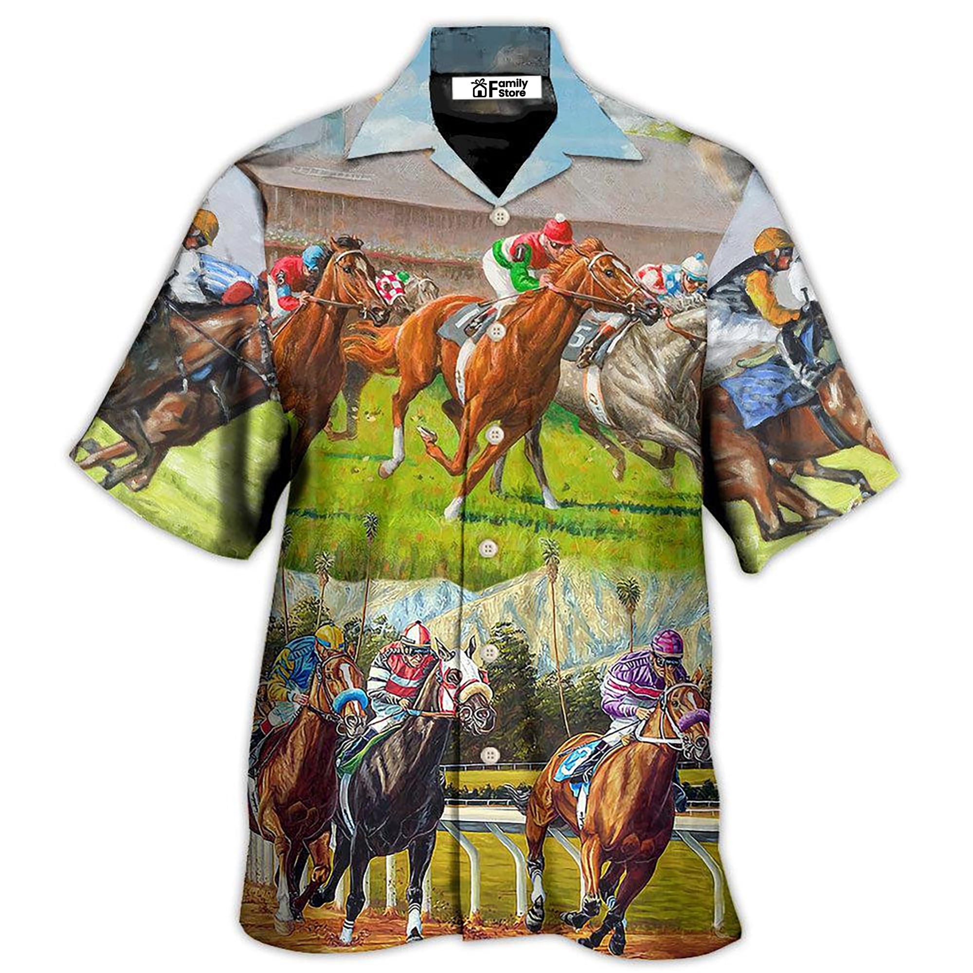 Horse Racing Don't Look Back - Hawaiian Shirt