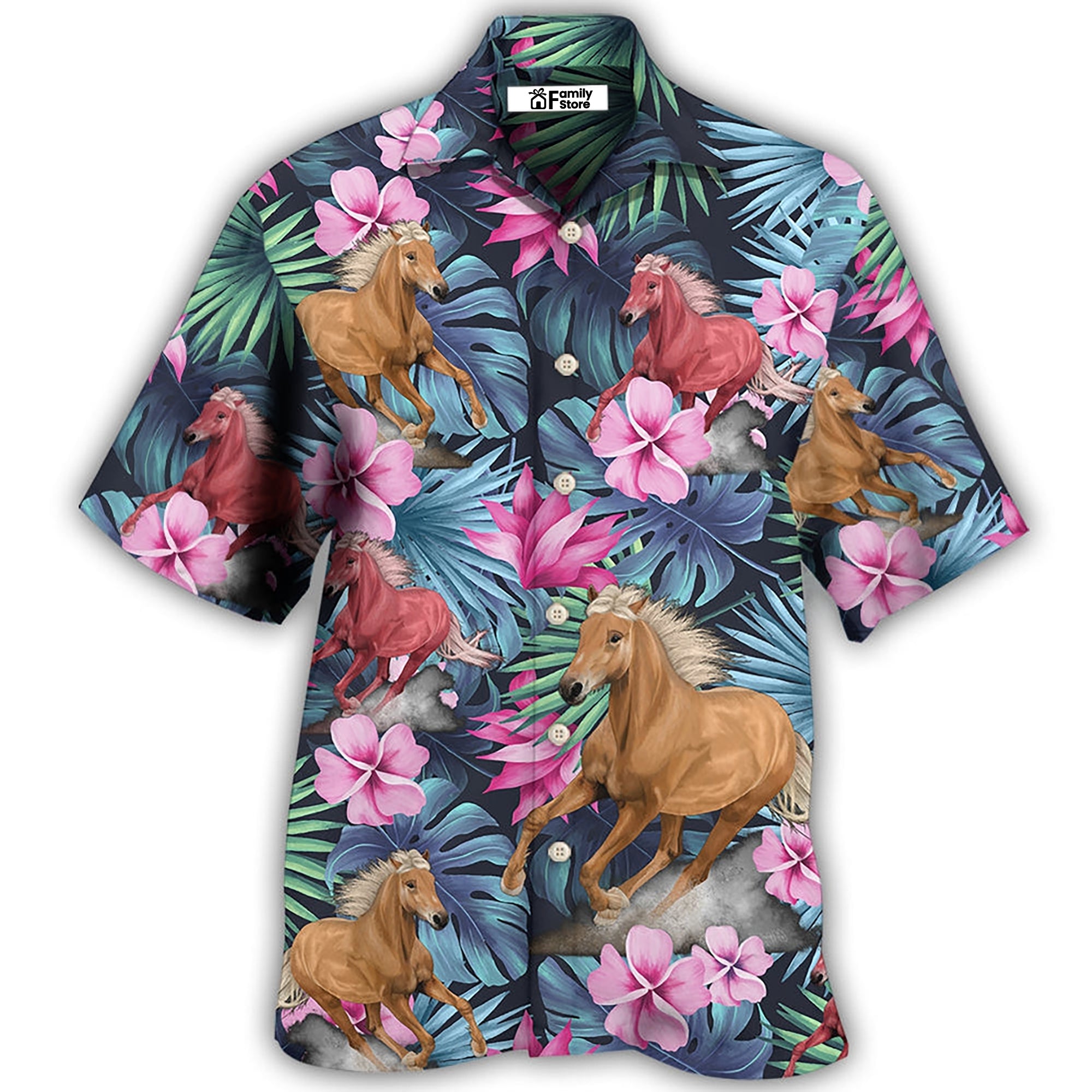 Horse Tropical Summer Vibes - Hawaiian Shirt