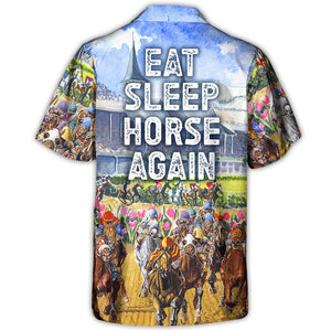 Horseback Riding Eat Sleep Horse Again - Hawaiian Shirt