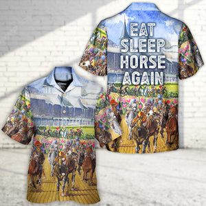 Horseback Riding Eat Sleep Horse Again - Hawaiian Shirt