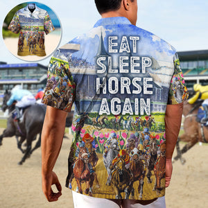 Horseback Riding Eat Sleep Horse Again - Hawaiian Shirt