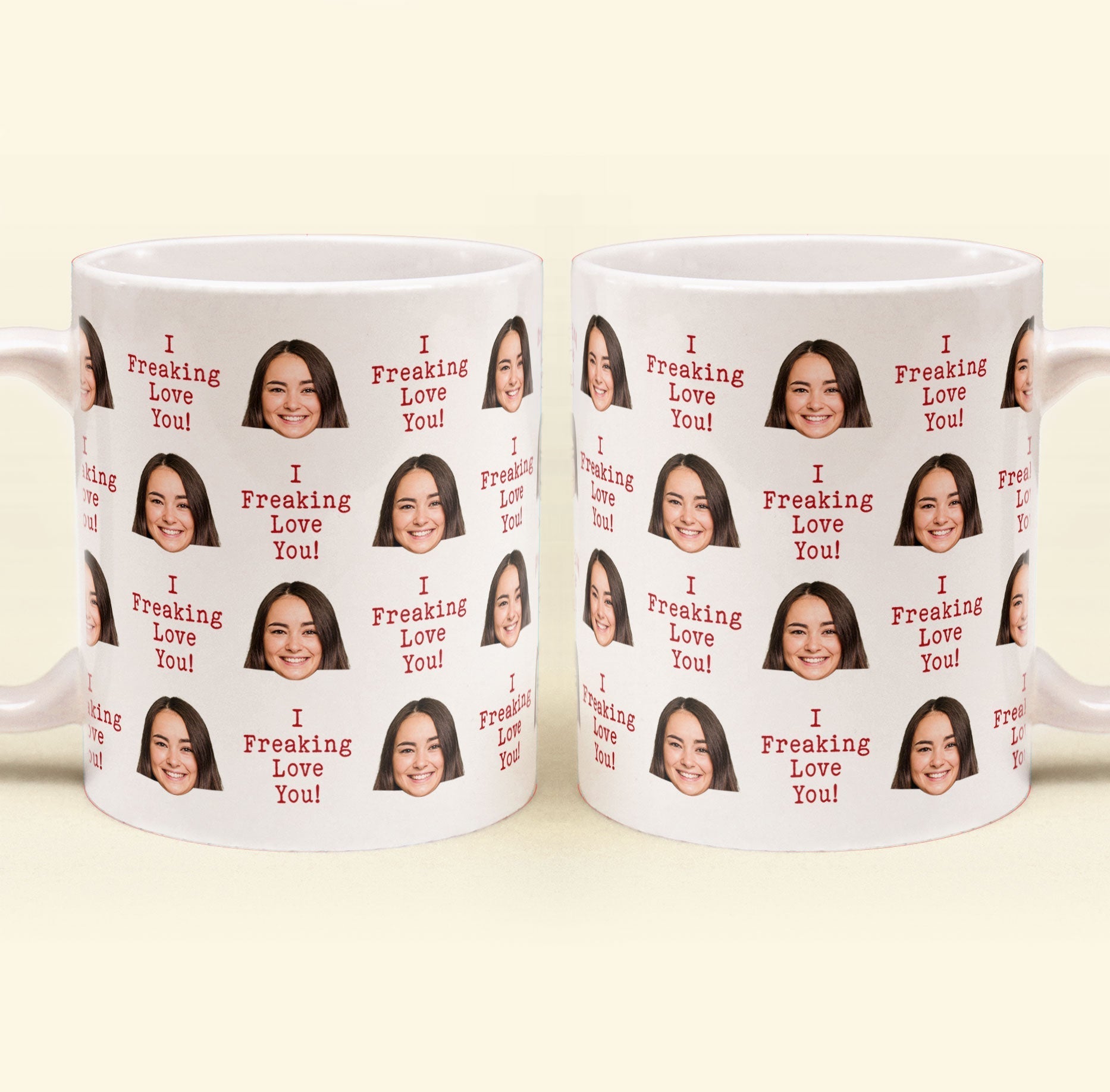 I Freaking Love You Custom Face Personalized Photo Mug_2