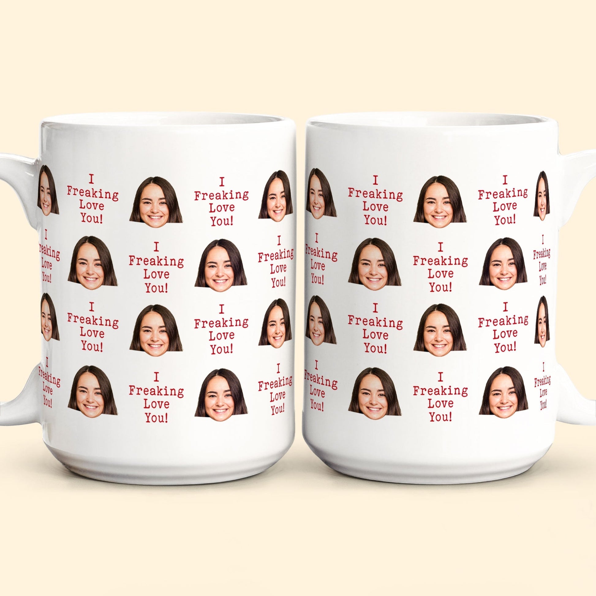 I Freaking Love You Custom Face Personalized Photo Mug_3