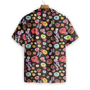 I Love Donut Black Hawaiian Shirt