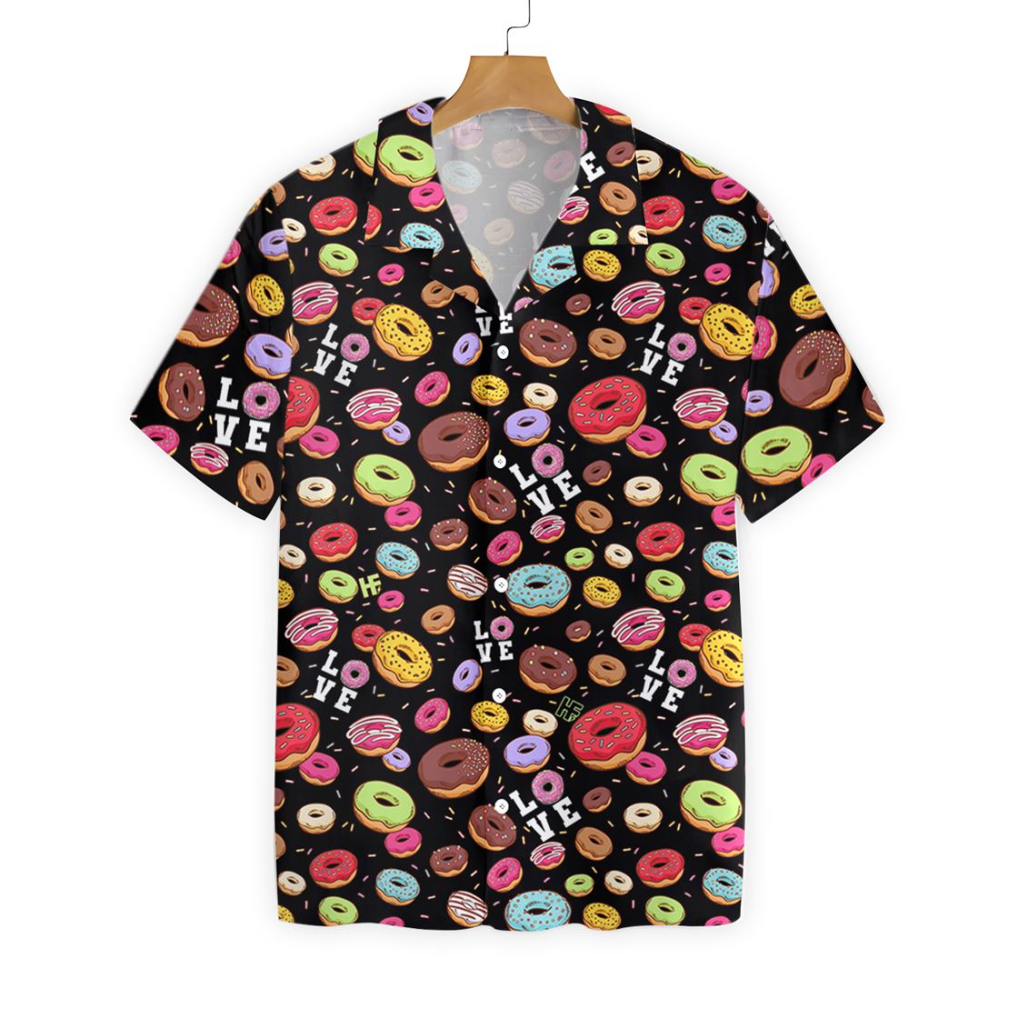 I Love Donut Black Hawaiian Shirt