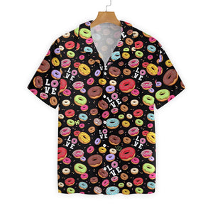 I Love Donut Black Hawaiian Shirt