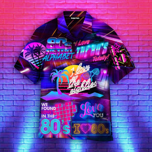 I Love The 80s Neon Music Party Aloha Hawaiian Shirts For Men, Women