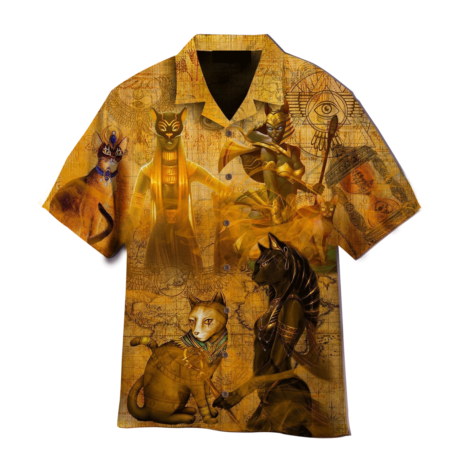 I Love The Myths Of Ancient Egyptian Cat Brown Aloha Hawaiian Shirt