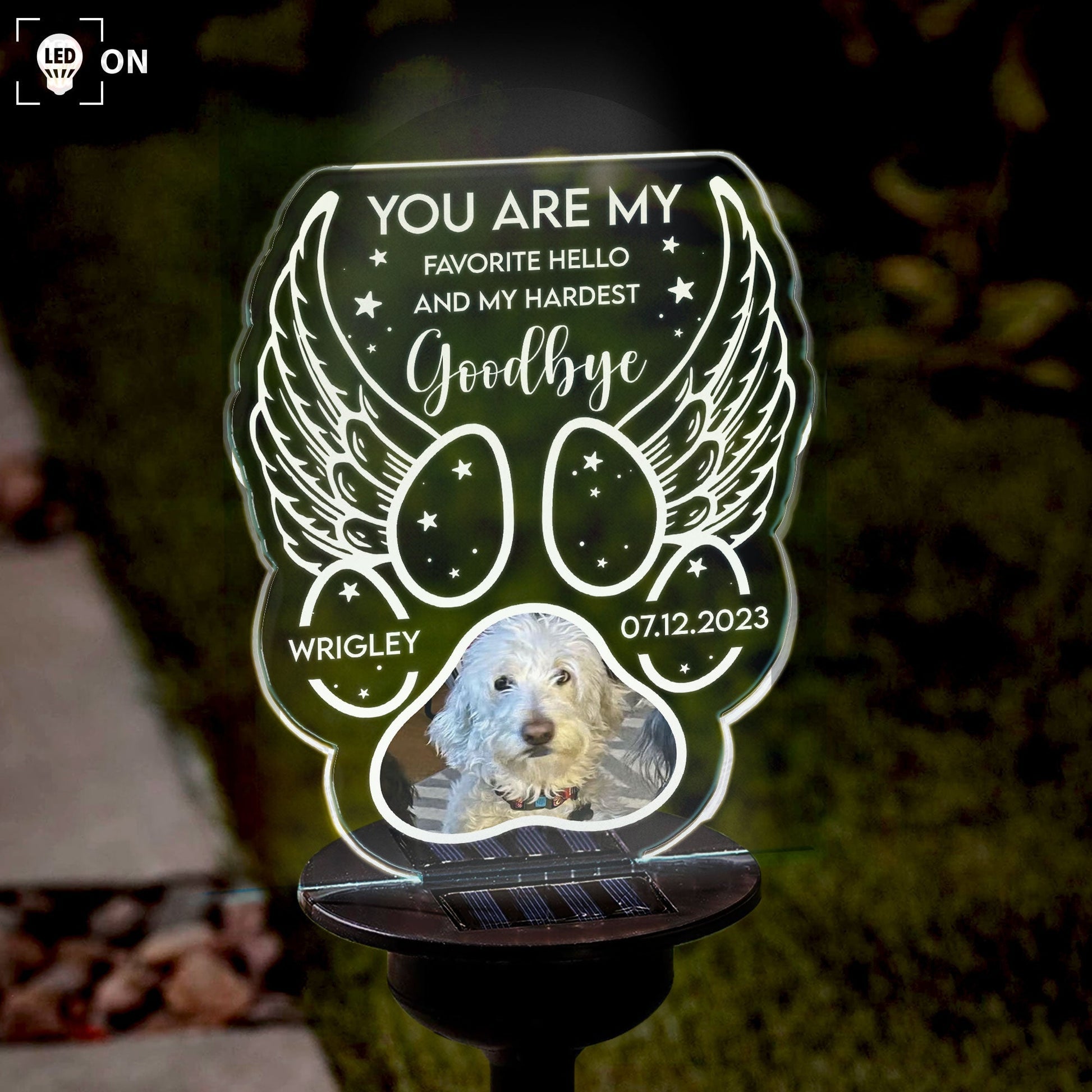 You Are My Favorite Hello And My Hardest Goodbye - Memorial Gift For Pet Lovers - Personalized Slar Light NA94