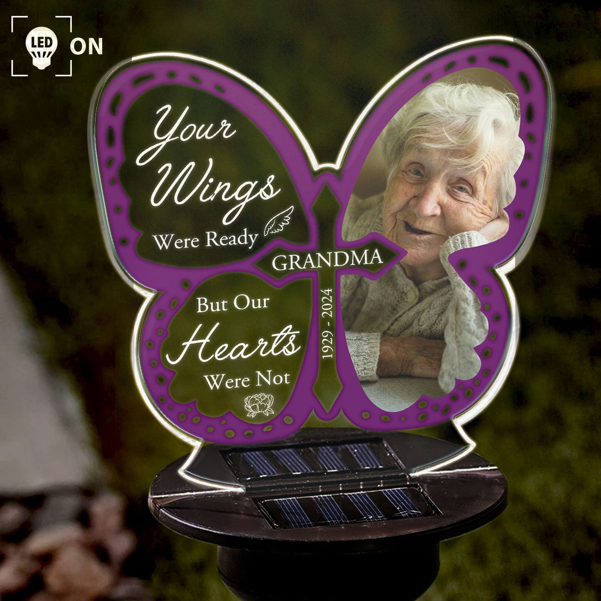 Your Wings Were Ready - Memorial Gift - Personalized Solar Light NA94