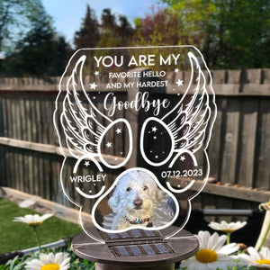 You Are My Favorite Hello And My Hardest Goodbye - Memorial Gift For Pet Lovers - Personalized Slar Light NA94