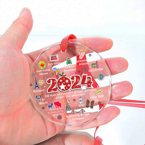 Notable Events 2024 Christmas A Remarkable Year - Glass Ornament