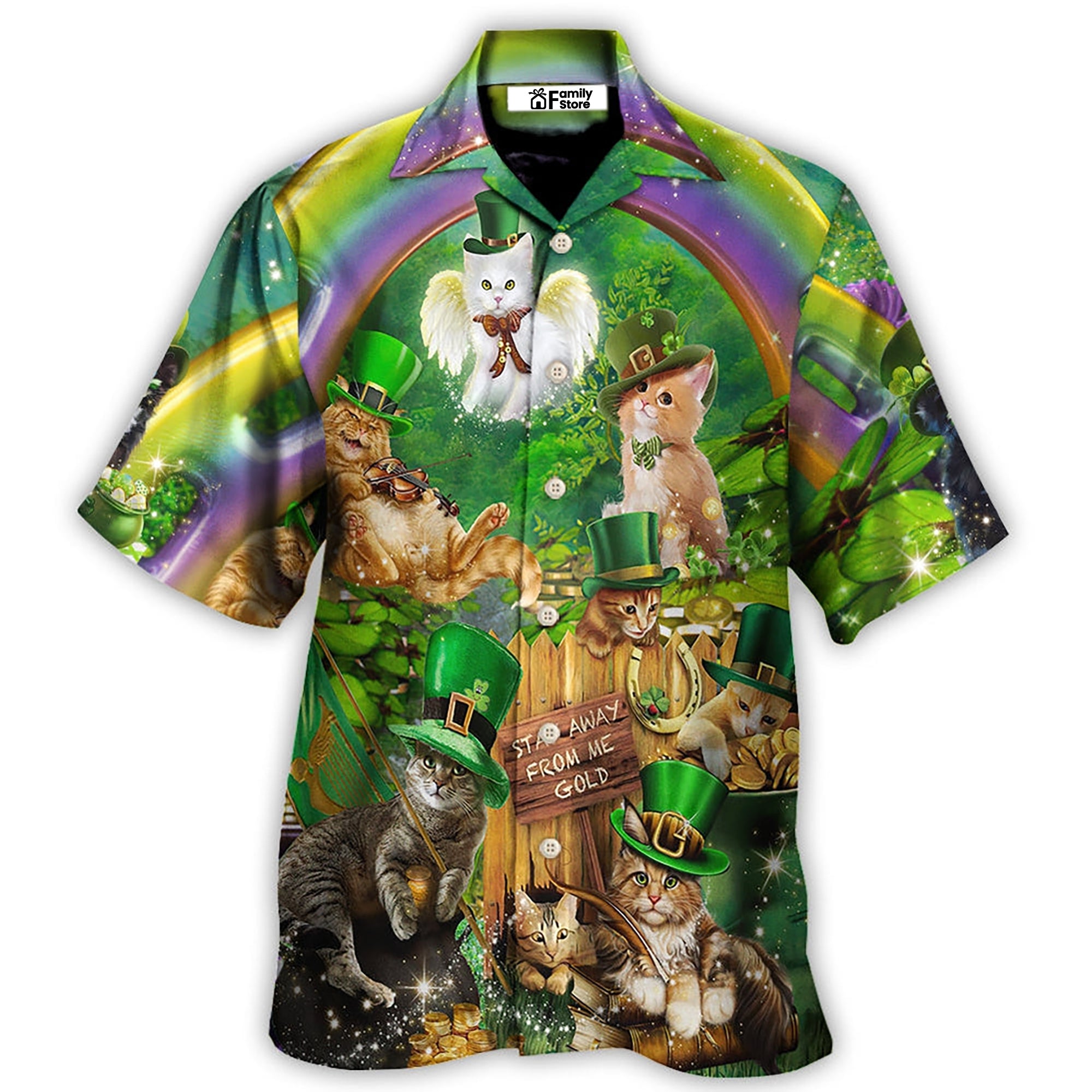 Irish Cat Happy St Patrick's Day - Hawaiian Shirt