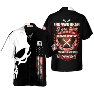 Ironworker Proud Skull Hawaiian Shirt