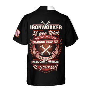 Ironworker Proud Skull Hawaiian Shirt