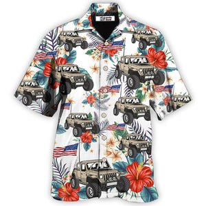 Jeep Independence Day Flower Style - Hawaiian Shirt