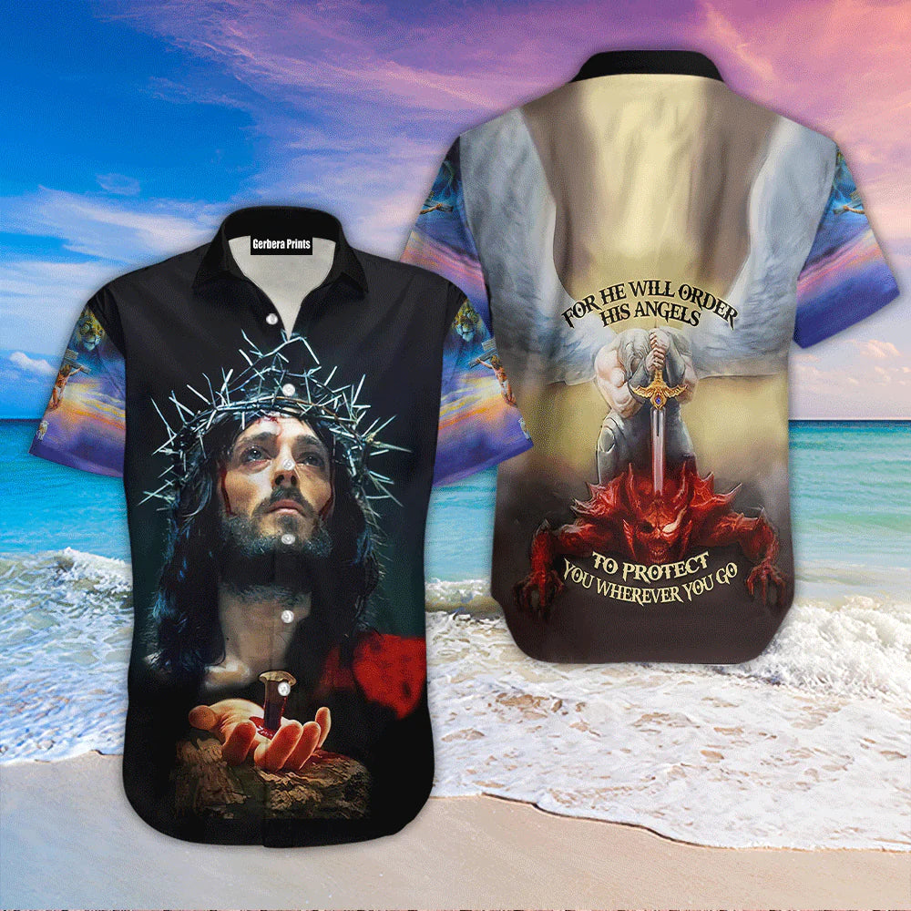 Jesus For He Will Order His Angle Aloha Hawaiian Shirts For Men And For Women