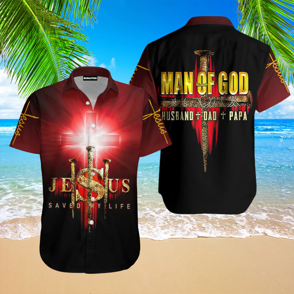 Jesus Man Of God Black And Red Aloha Hawaiian Shirts For Men And For Women