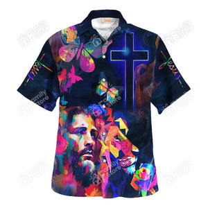 Jesus And Lion Colorful Hawaiian Shirt