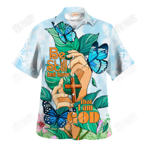 Jesus Be Still And Know That I Am God Butterfly Hawaiian Shirt