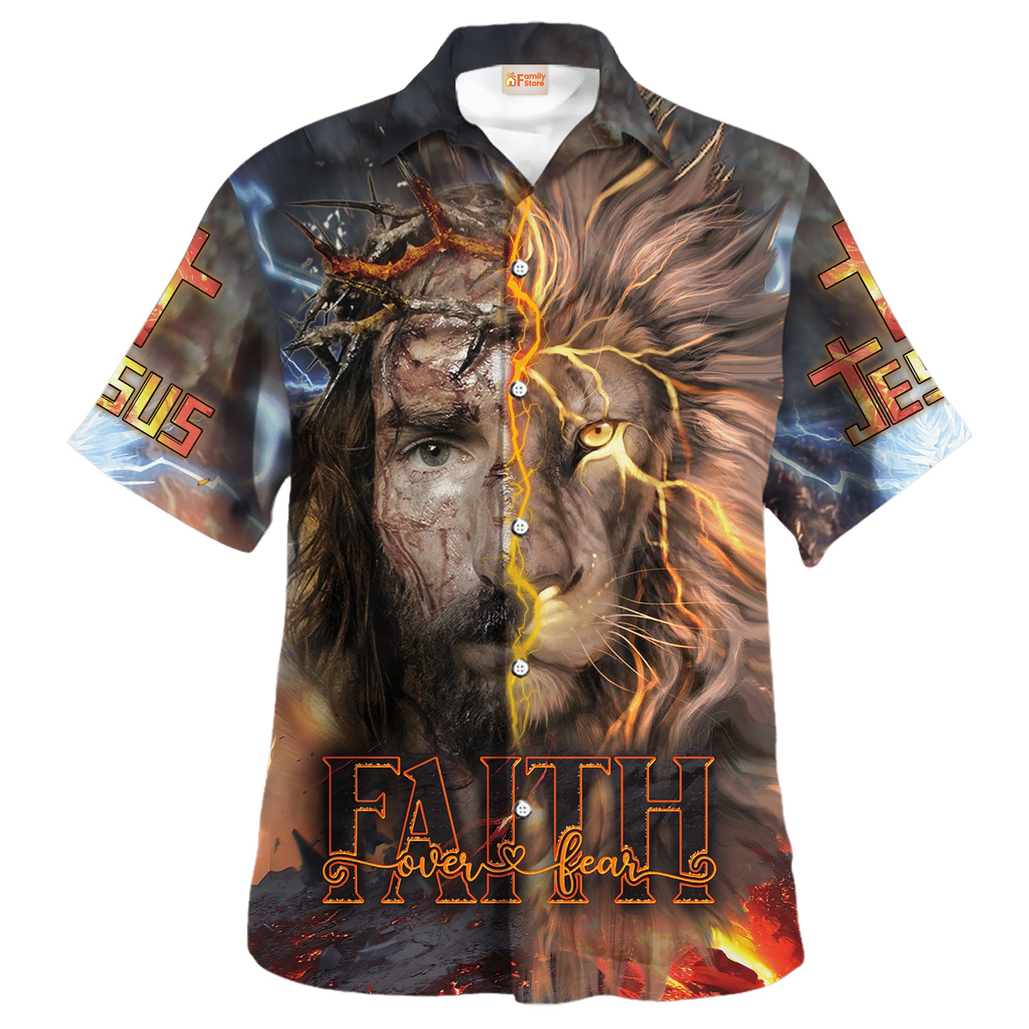 Jesus Faith Over Fear Hawaiian Shirt