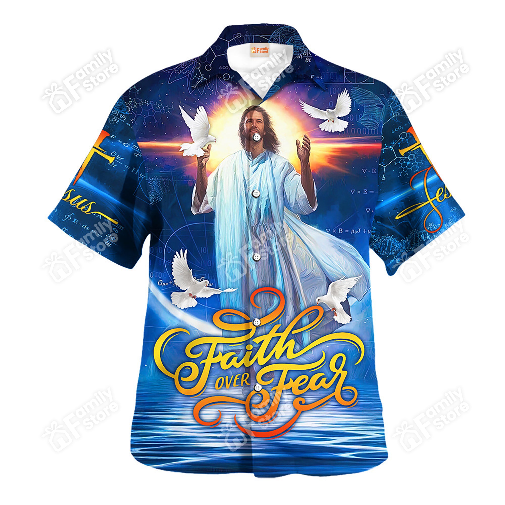 Jesus Faith Over Fear Hawaiian Shirt