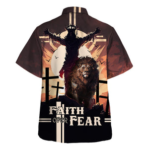 Jesus Faith Over Fear Lion Aloha Hawaiian Shirt