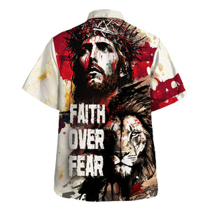 Jesus Faith Over Fear, Blood Hawaiian Shirt