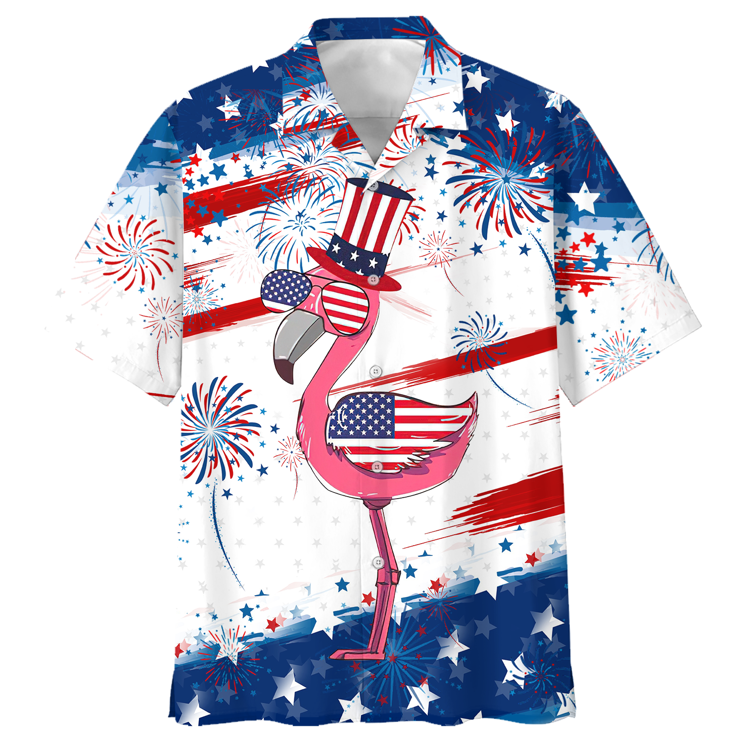 Jesus Flamingo Independence Hawaiian Shirt