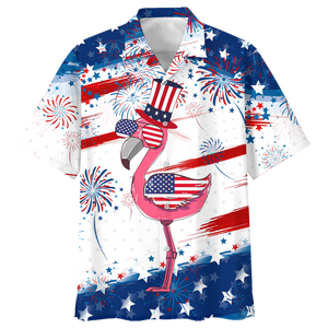 Jesus Flamingo Independence Hawaiian Shirt