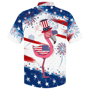 Jesus Flamingo Independence Hawaiian Shirt