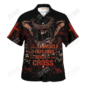 Jesus He HimSelf Our Sins Body Cross Hawaiian Shirt